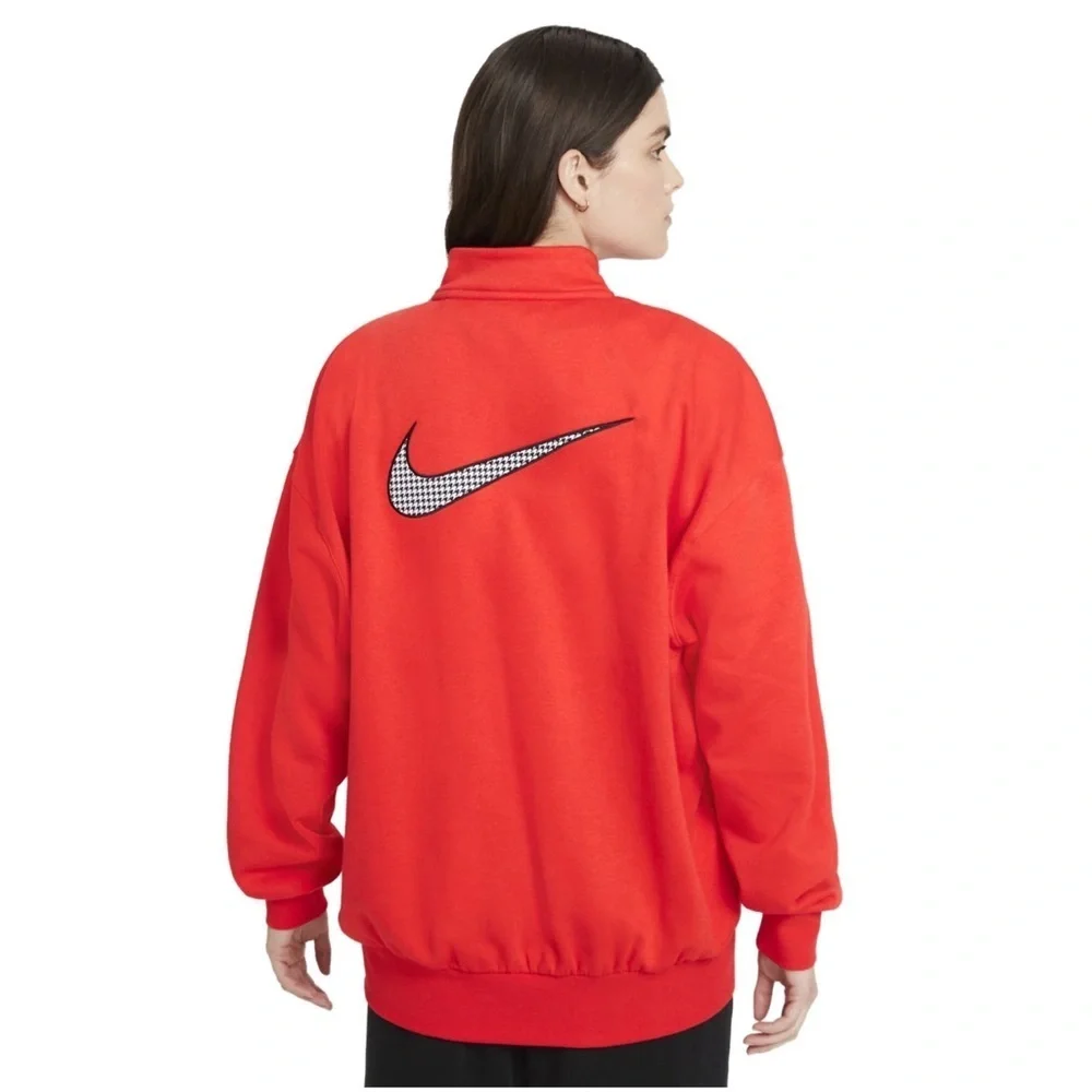 NWOT Nike Sportswear Icon Clash 1/2-Zip Top & Leggings Houndstooth Set XL & L